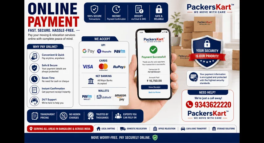 Packers and Movers Online Payment