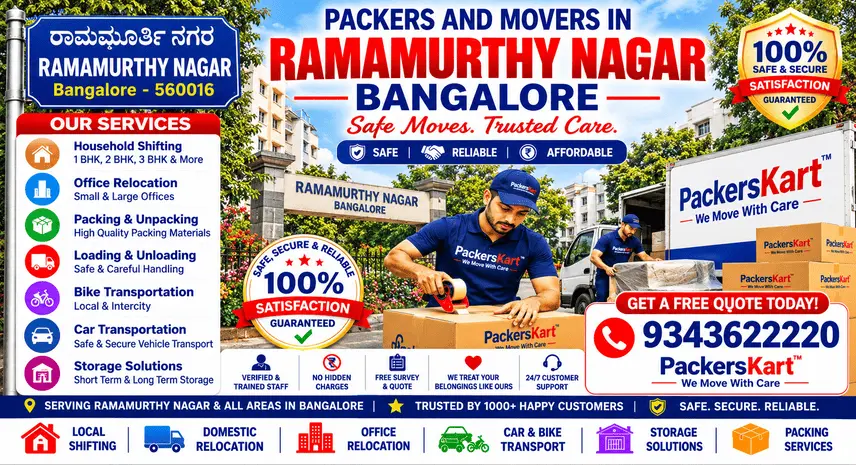 Packers and Movers in Ramamurthy Nagar, Bangalore